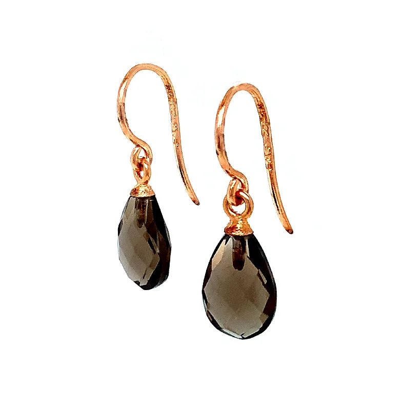 Wedding Drop Earrings for Bridal-Wedding Drop Earrings for Bridal-Smokey Quartz Drop Earrings