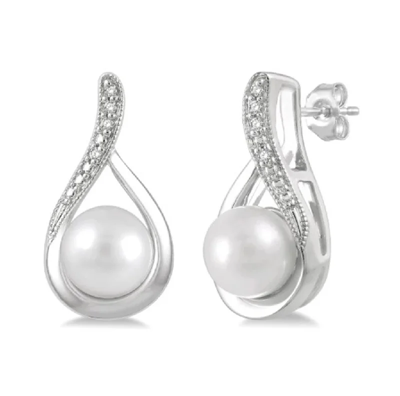 Heavy-Duty Drop Earrings for Durable-Heavy-Duty Drop Earrings for Durable-Sterling Silver Pearl Drop Earrings With Diamonds