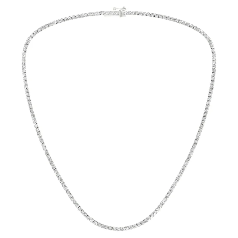 Trendy crystal point necklaces and pendants with raw natural stones for boho looks -14K 7.00CT Certified Lab Grown Diamond Necklace ( IGI Certified )