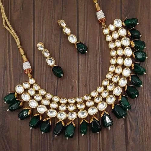 Simple gold pendant necklaces for daily wear with timeless style and elegance -3 Line Ascending Kundan Necklace Set