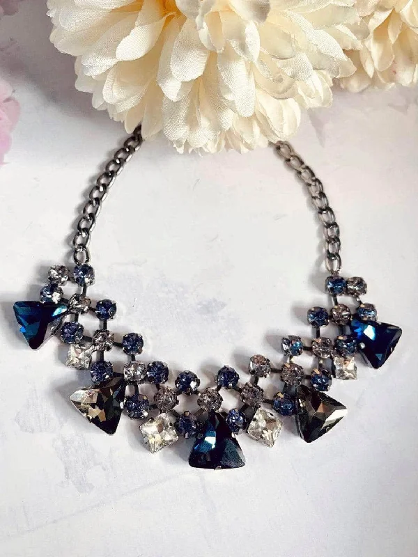 Multi-layered necklaces and pendants for a chic and modern style -Blue Crystal Necklace