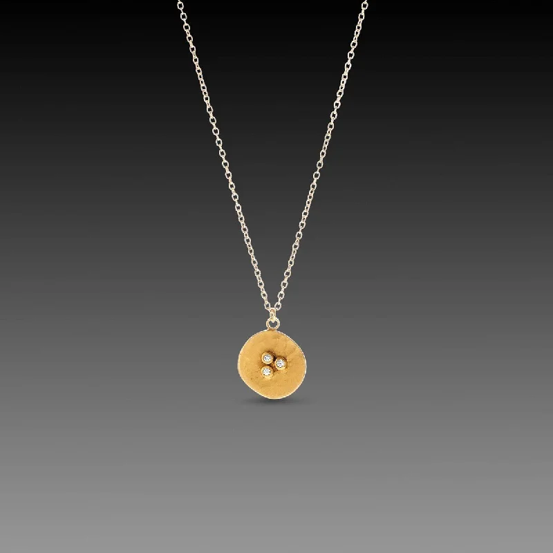 Pendant necklaces with custom engraving for gifting on special events or anniversaries -22k Bud Necklace with Diamonds