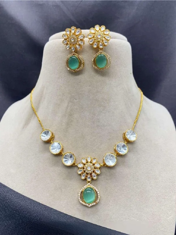 Classic diamond pendant necklaces for women who love timeless, elegant jewelry pieces -Designer Kundan Polki Party Necklace