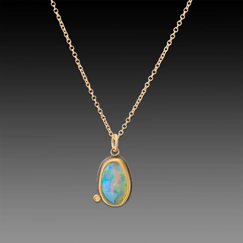 Personalized necklaces and pendants with initials for a custom gift idea -Ethiopian Opal Necklace