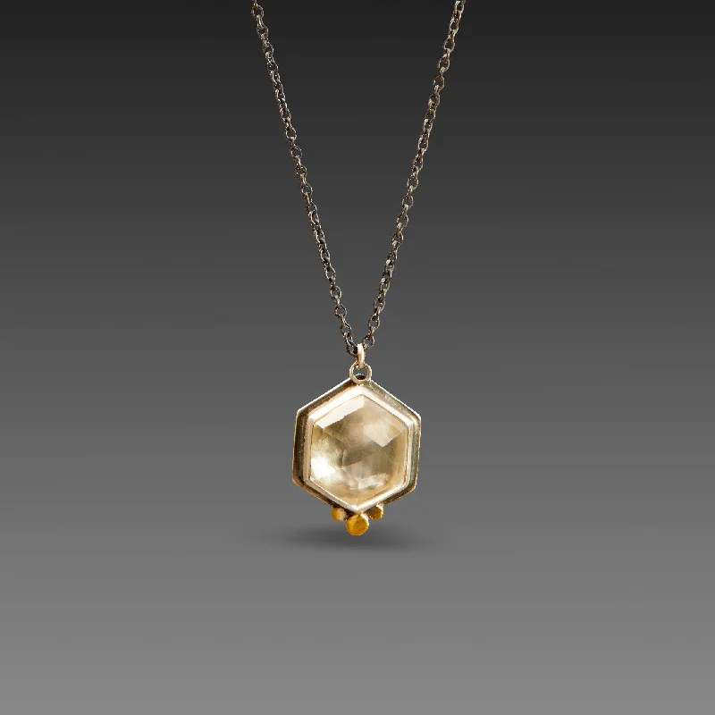 Dainty gold necklaces and pendants for women with subtle, delicate designs -Geometric White Topaz Necklace