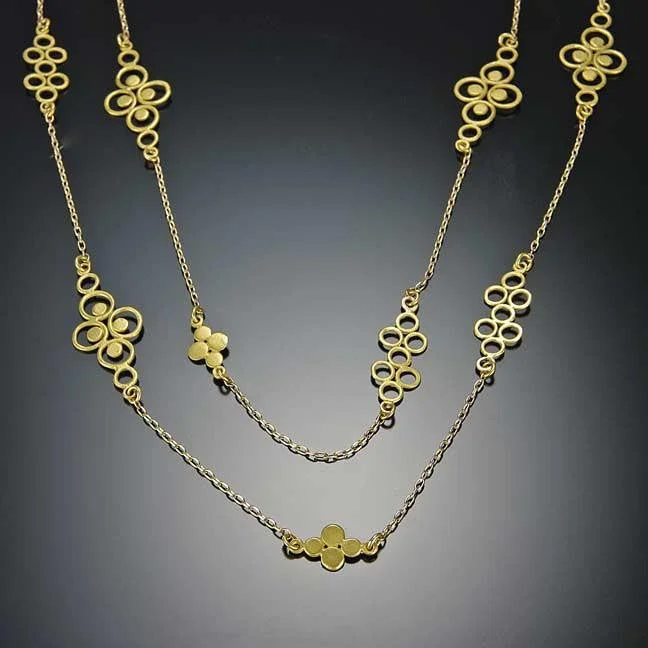 Minimalist necklaces and pendants with clean lines for modern and simple designs -Gold Filigree Chain Necklace