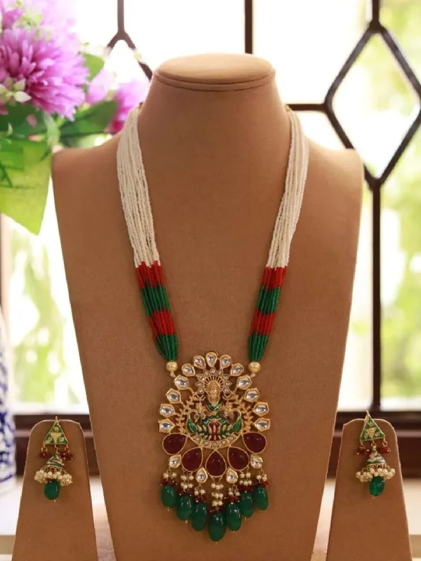 Handcrafted necklaces and pendants with unique designs for a personal touch -Handmade Kundan Meenakari Traditional Rajasthani Necklace