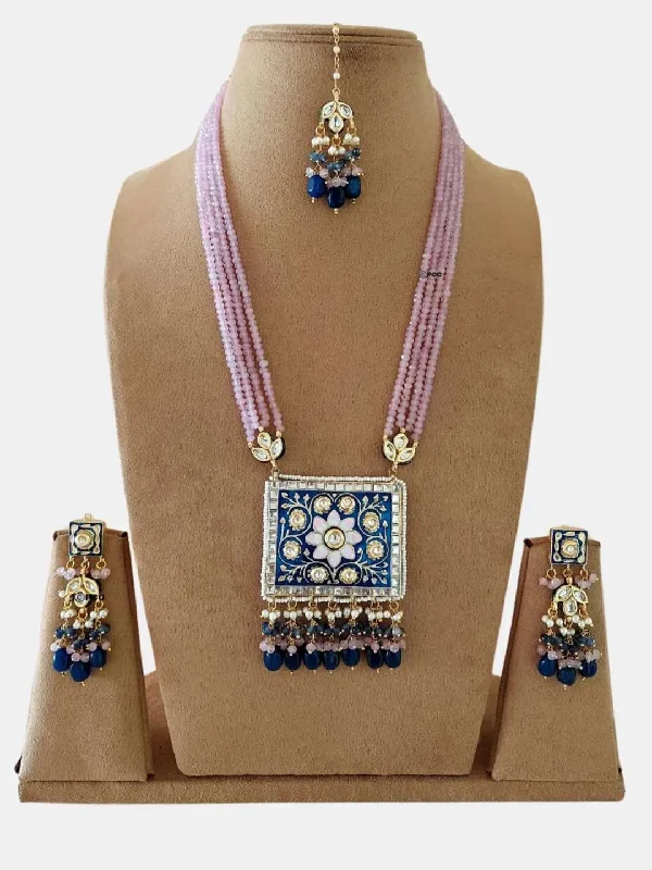 Affordable fashion necklaces and pendants for everyday wear and casual style -Handmade Kundan Necklace Set