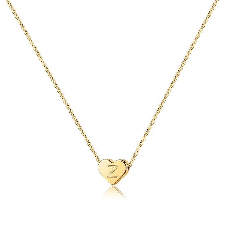 Long chain necklaces and pendants with layered pendant designs for modern fashion -Heart Initial Necklace for Girls - 14K Gold Filled Heart Initial Necklace for Women