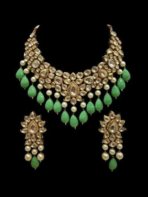 Birthstone necklaces and pendants for women looking for personalized jewelry gifts -Intricate Moti Kundan Necklace