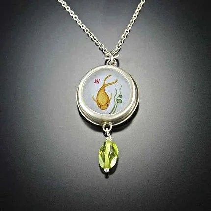 Symbolic necklaces and pendants with zodiac signs for astrology lovers and personal style -Koi Necklace with Peridot