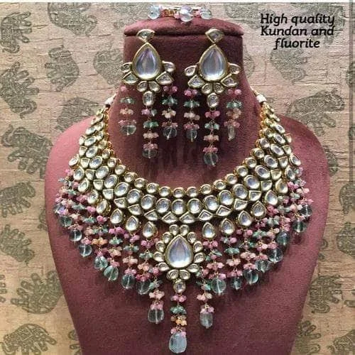 Elegant sapphire necklaces and pendants with vibrant blue gemstones for luxury -Kundan Pastel Necklace