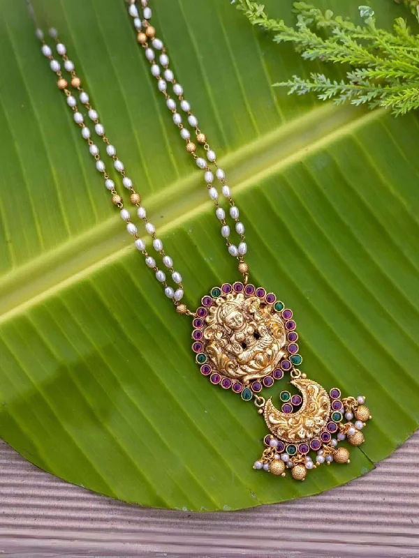 Designer pendant necklaces with pearls for classic and sophisticated evening wear -Lakshmi Pearl Necklace