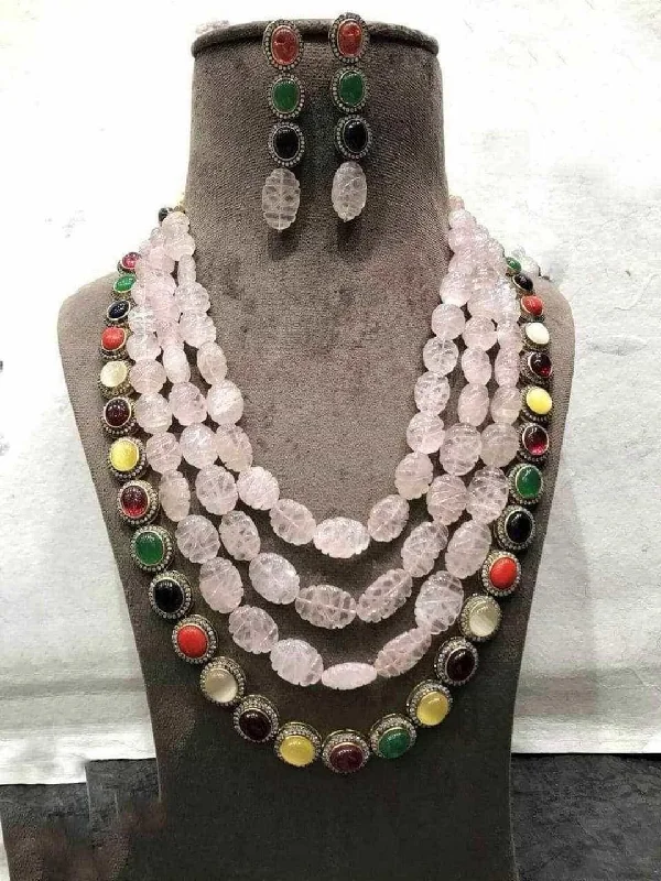 Opal necklaces and pendants for women who appreciate colorful, iridescent gemstones -Natural Stone Navratna Necklace