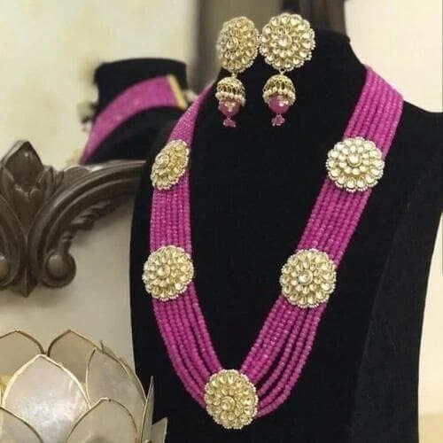 Dainty gold necklaces and pendants for women with subtle, delicate designs -Patchi Kundan Chakra Long Necklace