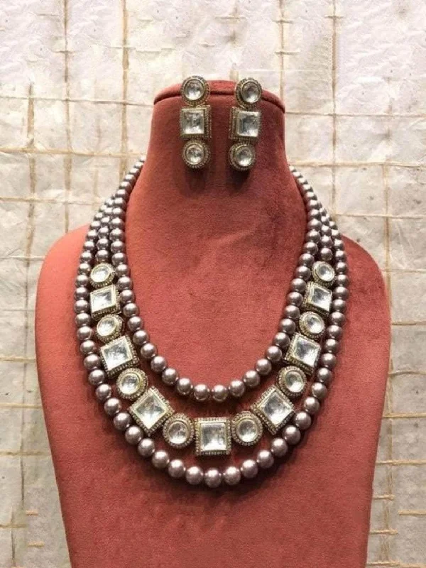 Chunky statement necklaces and pendants with vibrant gemstones for eye-catching appeal -Pearls Polki Necklace