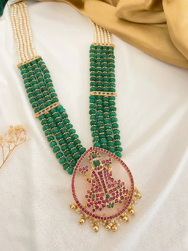 Pendant necklaces with custom engraving for gifting on special events or anniversaries -Royal Multilayer Kundan Jadau Lakshmi Necklace