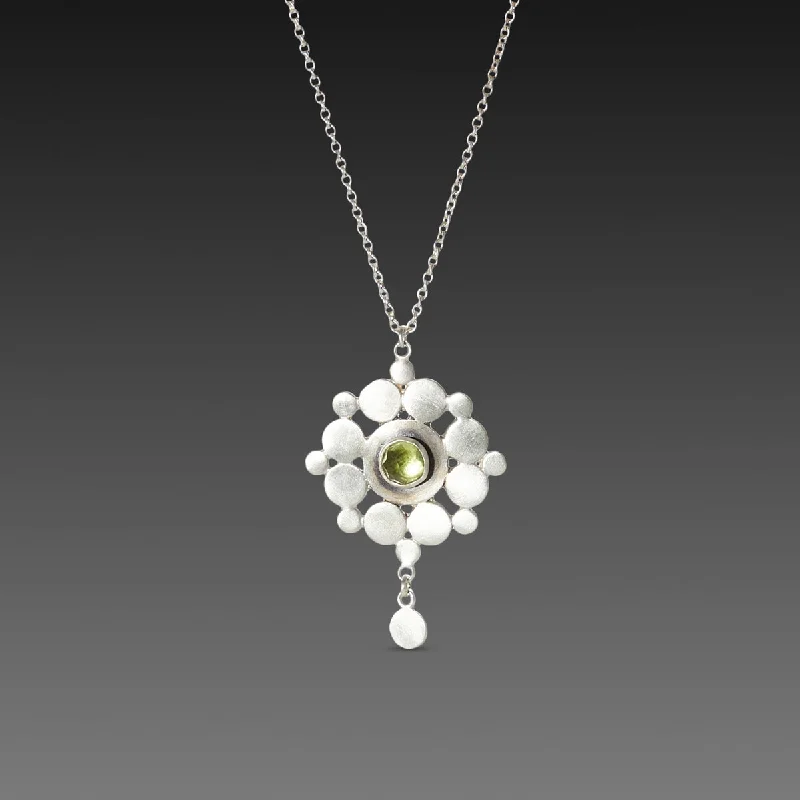 Heart-shaped diamond pendants for romantic gestures and high-end luxury gifts -Sterling & Peridot Mandala Necklace