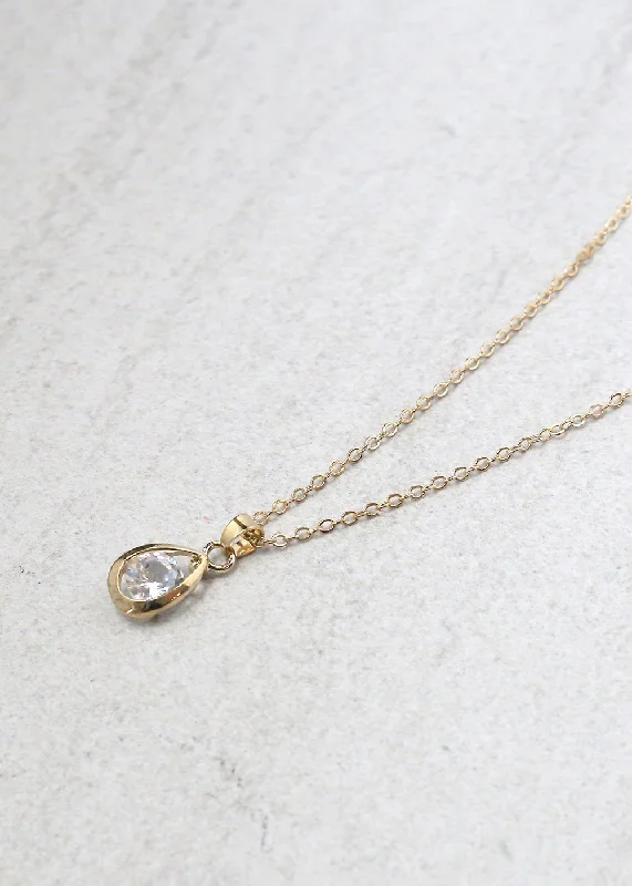 Crystal pendant necklaces for women looking to add a touch of sparkle -Teardrop Necklace Set