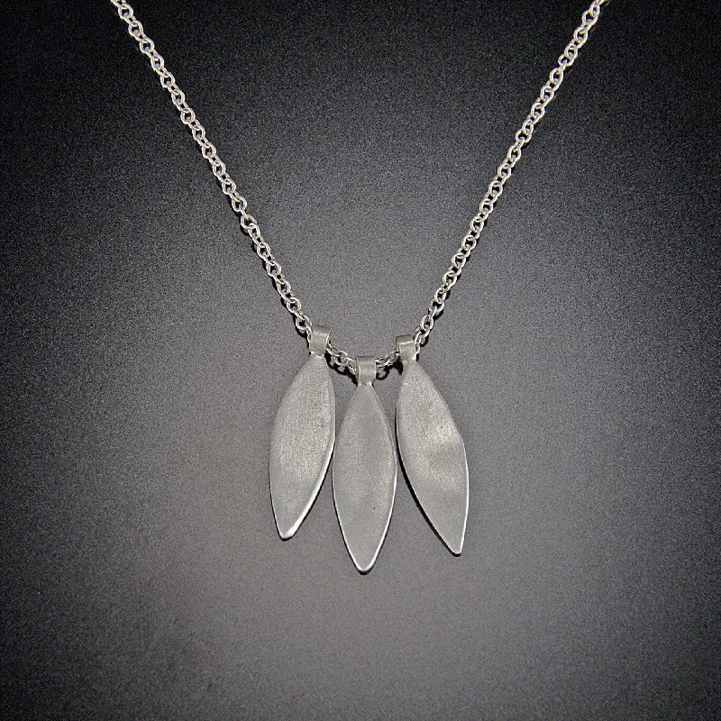 Delicate chain necklaces with small pendants for a subtle, elegant look -Three Single Leaf Charm Necklace