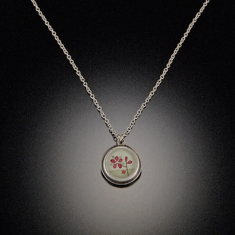 Infinity necklaces and pendants for a symbol of eternal love and connection -Tiny Round Plum Blossom Necklace