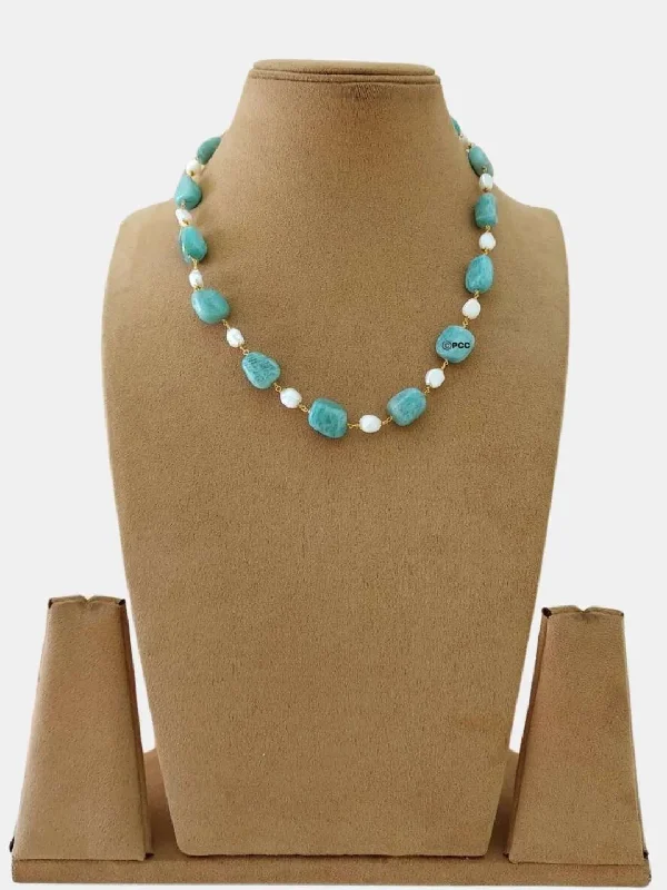 Luxury platinum necklaces and pendants with exquisite craftsmanship for high-end fashion -Turquoise Texture Beaded Necklace