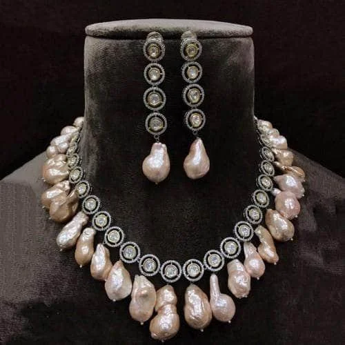 Crystal necklaces and pendants for adding sparkle and glamour to any outfit -Victorian Round Baroque Necklace Set