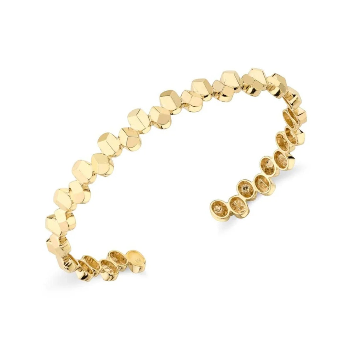 Christmas Bracelets for Festive Look-14 Karat Yellow Gold Repeat Shape Cuff Bracelet