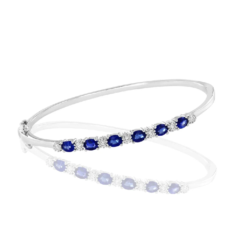 Valentine's Bracelets for Loving Touch-14k Sapphire and Diamond Bangle Bracelet