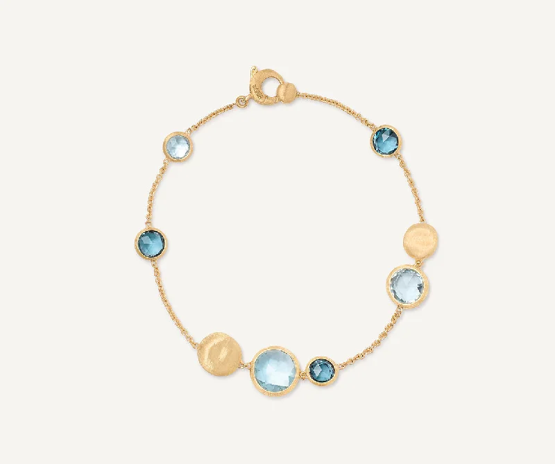 Stretch Bracelets for Easy On-Off-18K Yellow Gold Mixed Topaz Bracelet