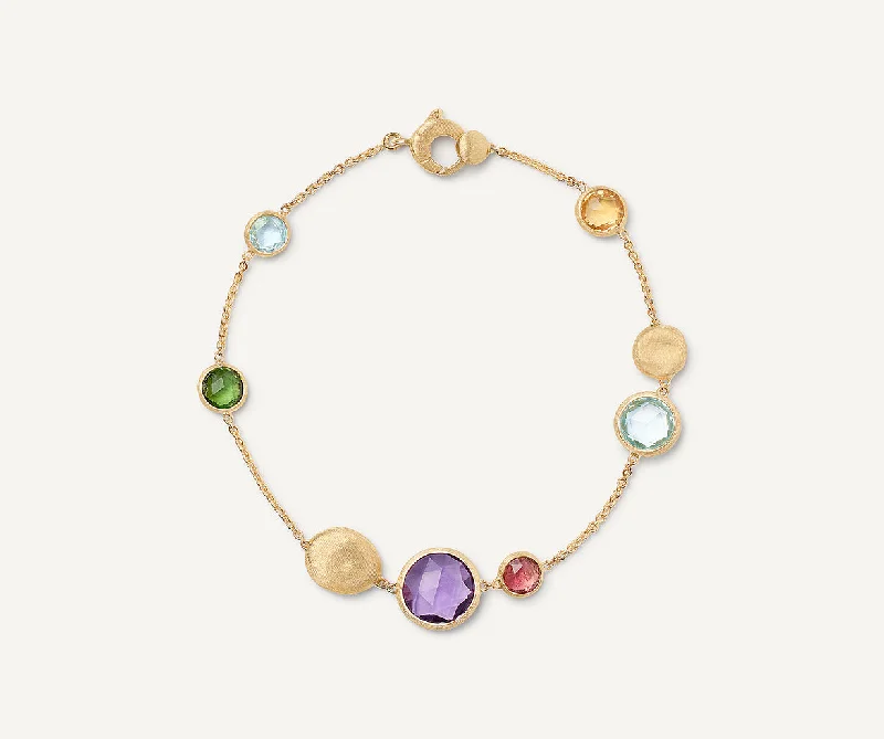 Twisted Bracelets for Stylish Twist-18K Yellow Gold Multicolored Bracelet