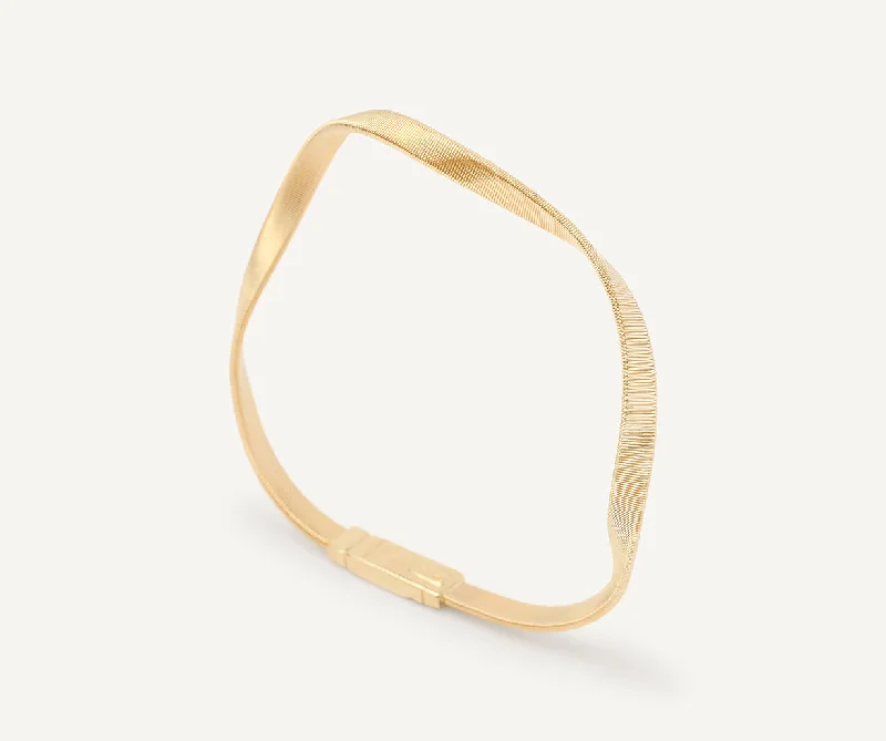 Bohemian Bangles for Free-Spirited Look-18K Yellow Gold Twisted Supreme Bracelet