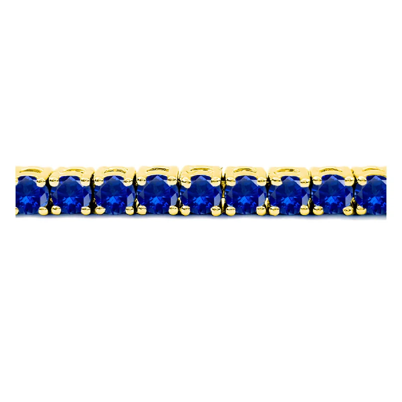 Branded Bangles for Quality Assurance-4 Carat Blue Sapphire Tennis Bracelet