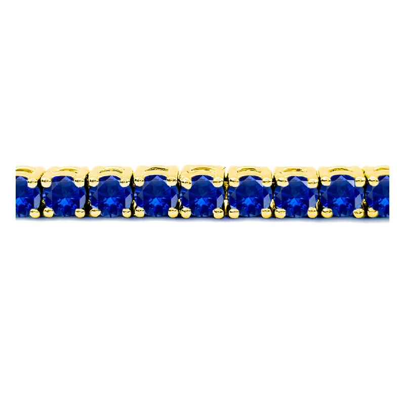 Designer Bracelets for High-End Look-5 Carat Blue Sapphire Tennis Bracelet