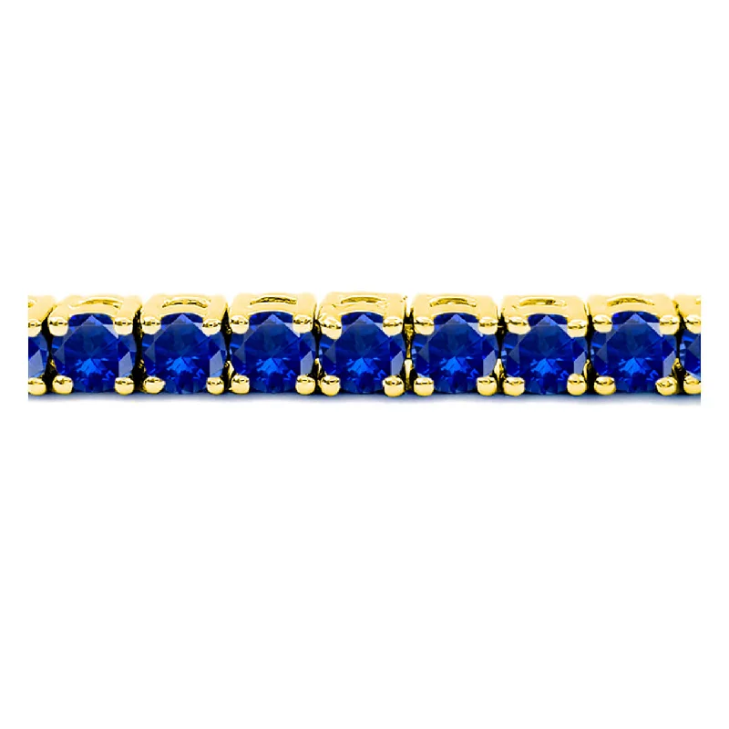 Halo Bracelets for Surrounding Effect-6 Carat Blue Sapphire Tennis Bracelet