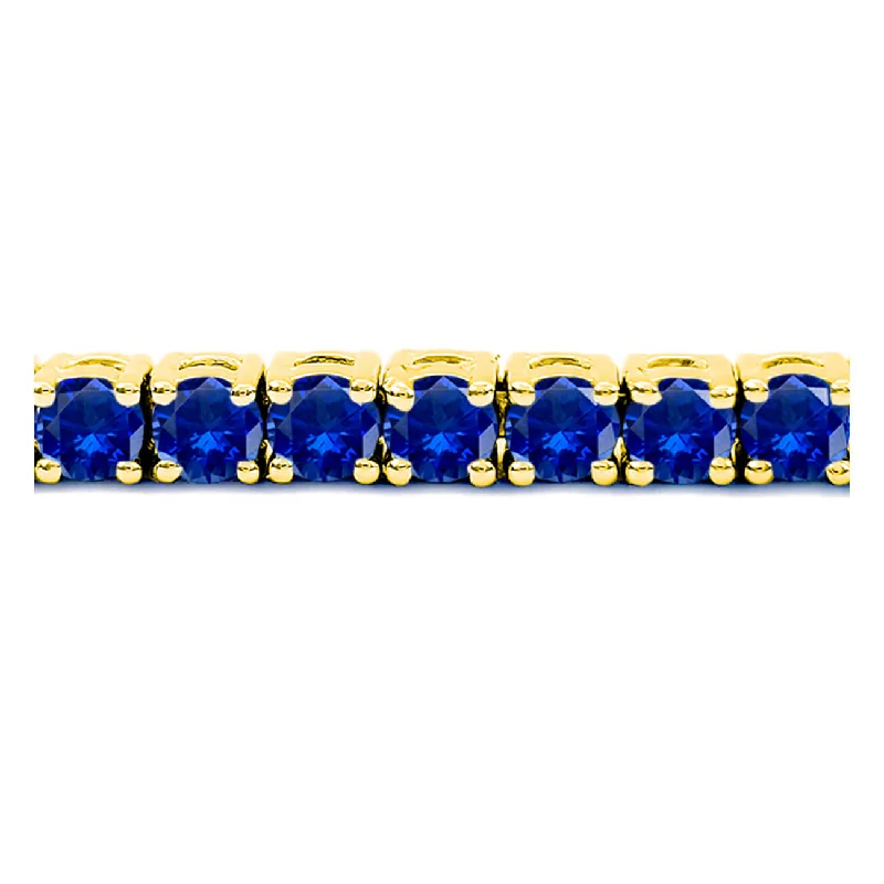 Embellished Bracelets for Fancy Appeal-7 Carat Blue Sapphire Tennis Bracelet