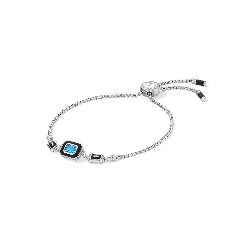 Spiritual Bracelets for Symbolic Meaning-Adrienne Friendship Bracelet with Enamel and Swiss Blue Topaz