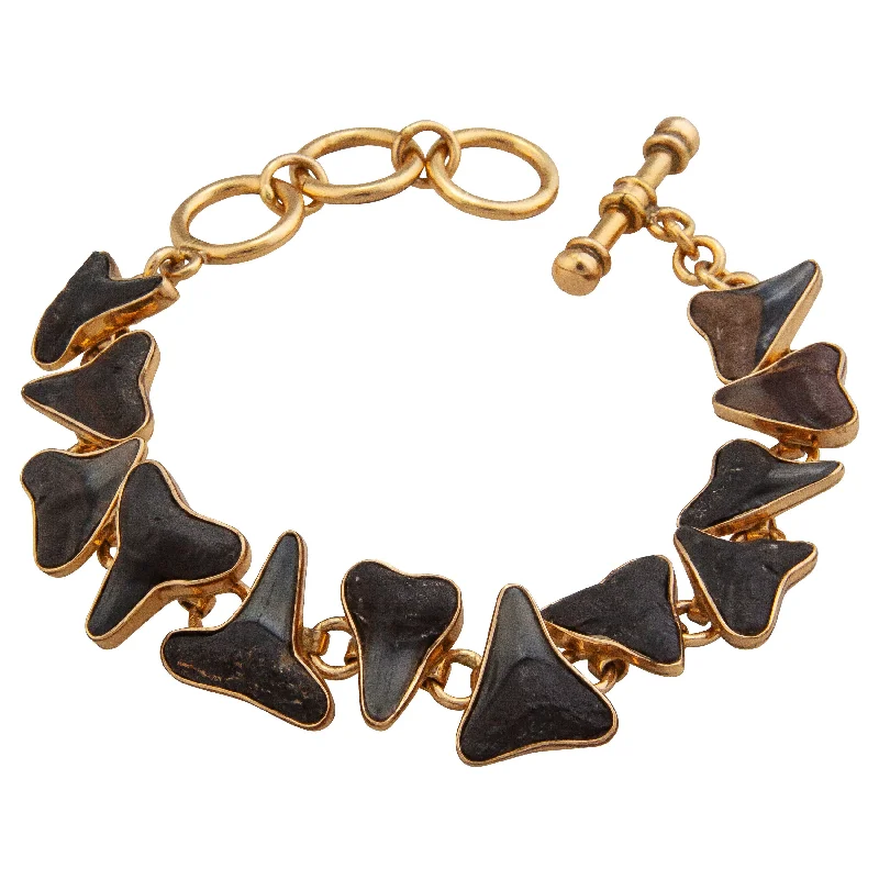 Stretch Bracelets for Easy On-Off-Alchemia Fossil Shark Teeth Bracelet