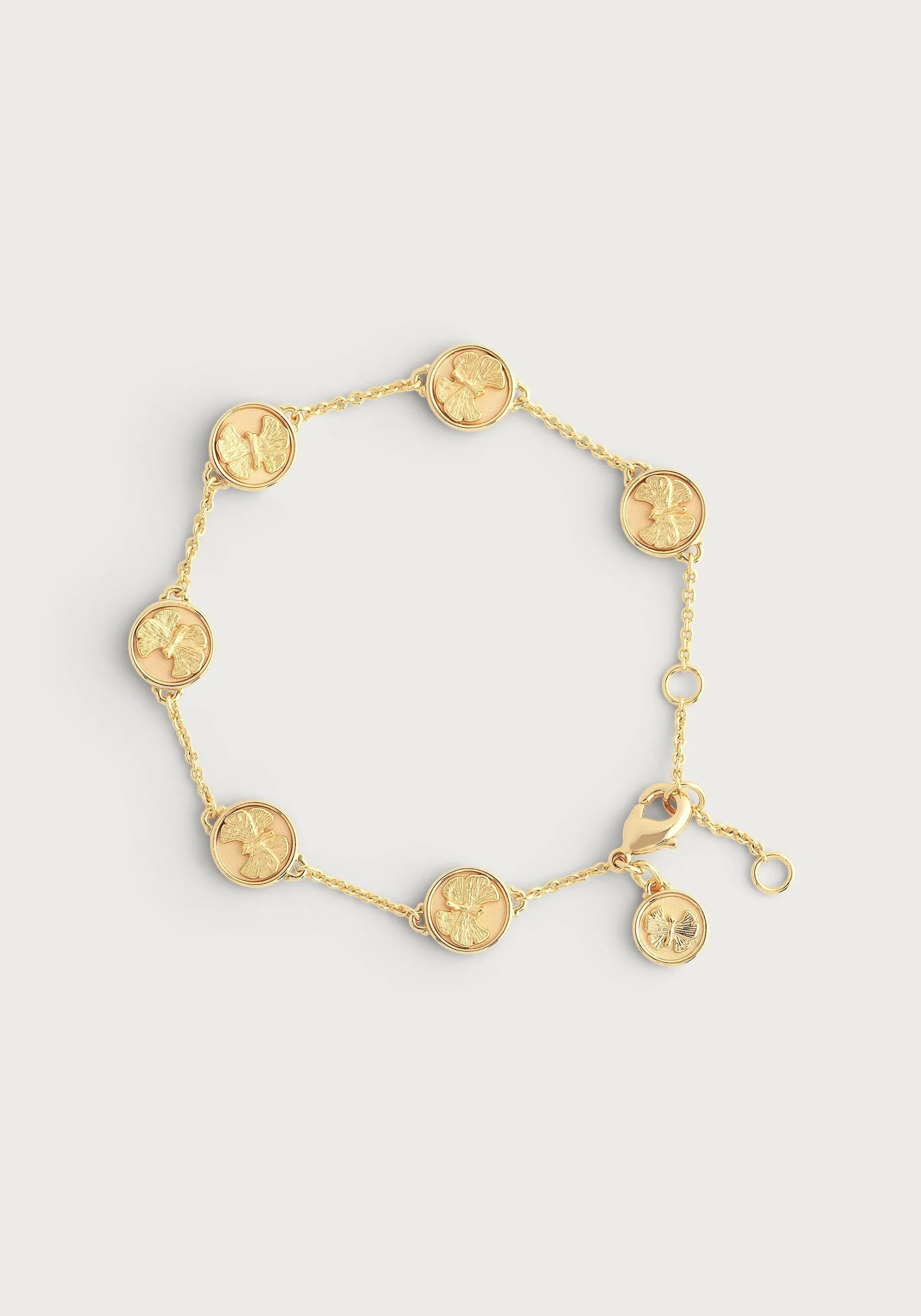 Studded Bracelets for Edgy Appeal-Butterfly Coin Charm Bracelet