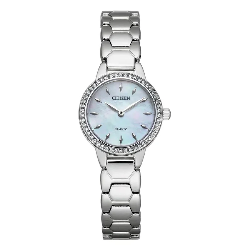 Lightweight Bracelets for Comfortable Wear-Citizen Ladies Watch with Mother of Pearl Dial and Stainless Steel Bracelet (quartz movement)