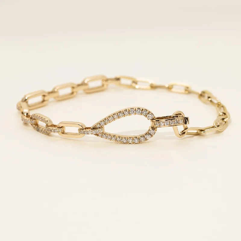 Gold Bracelets for Luxurious Style-Diamond Open Link Bracelet in 14kt Yellow Gold (3/4ct tw)