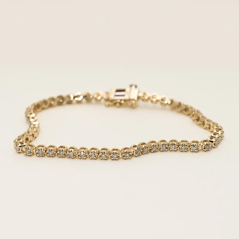 Custom Bracelets for Personalized Design-Diamond Tennis Bracelet in 10kt Yellow Gold (1ct tw)