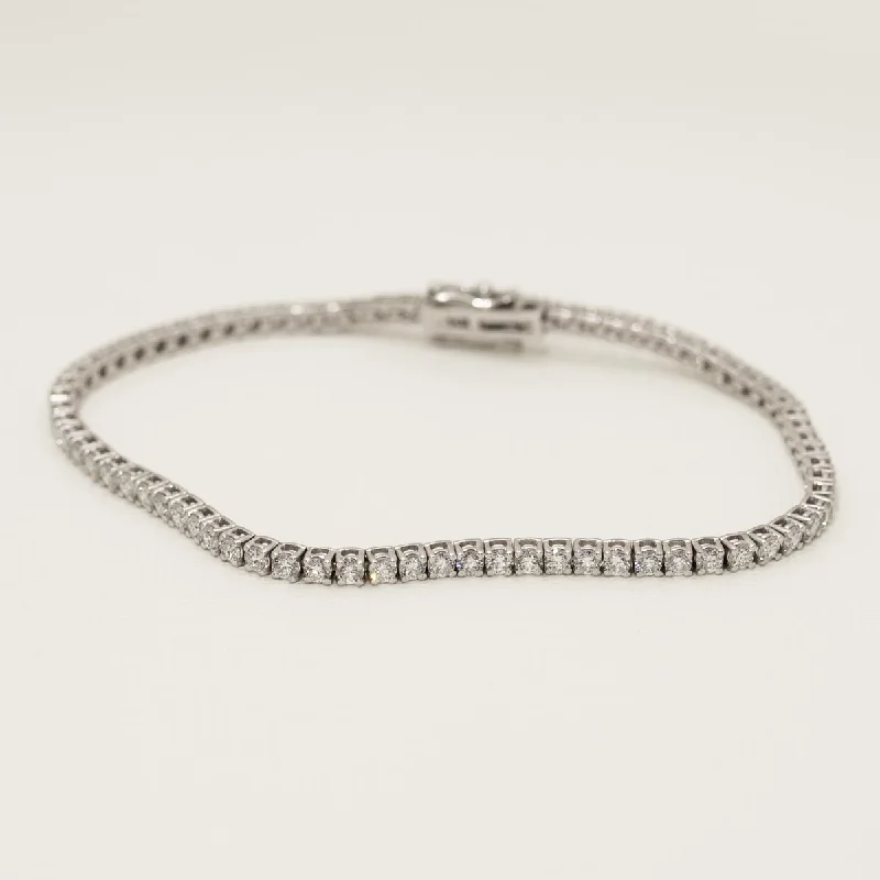 Gym Bangles for Active Wear-Diamond Tennis Bracelet in 14kt White Gold (3ct tw)