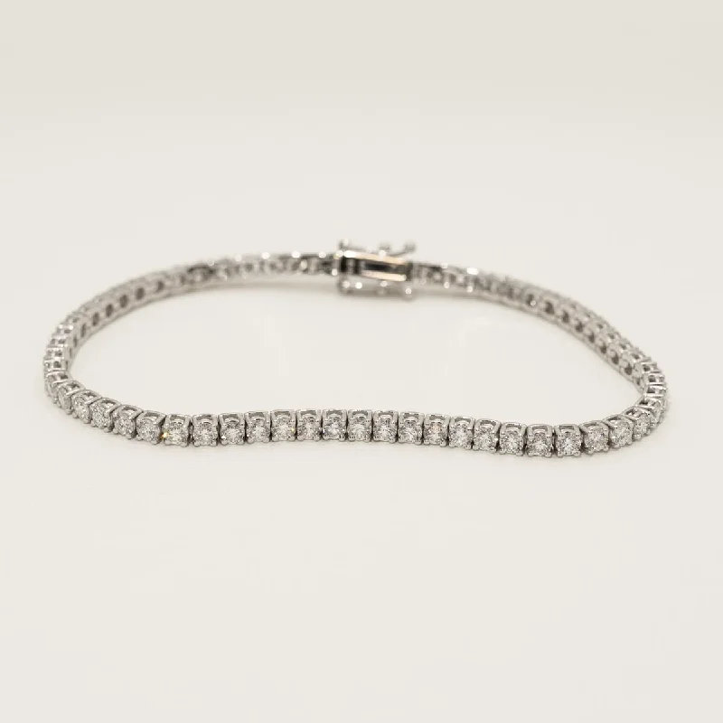 Beach Bracelets for Relaxed Look-Diamond Tennis Bracelet in 14kt White Gold (4 1/2ct tw)