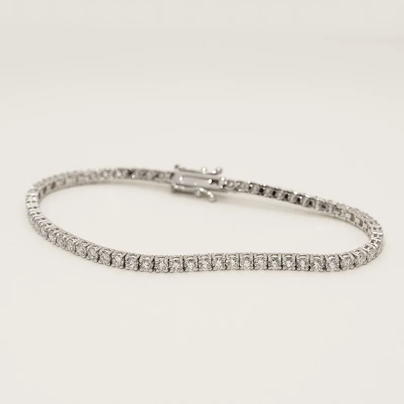 School Bracelets for Student Style-Diamond Tennis Bracelet in 14kt White Gold (4ct tw)