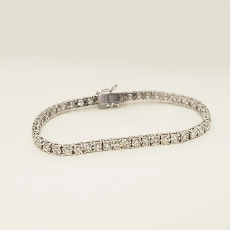 Spiritual Bracelets for Symbolic Meaning-Diamond Tennis Bracelet in 14kt White Gold (9ct tw)