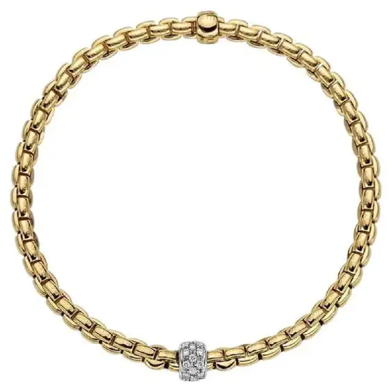 Wide Bracelets for Bold Statement-Fope 18k Tiny Flex'it Bracelet with Diamond Pavé