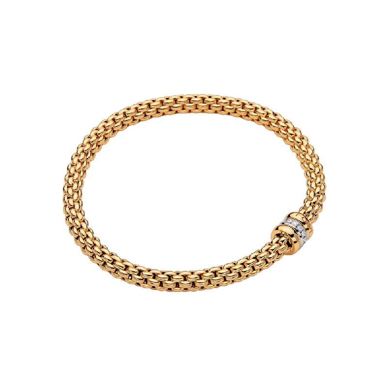 Open-End Bracelets for Adjustable Fit-Fope 18k Two-tone Solo Flex'it Rondel Bracelet