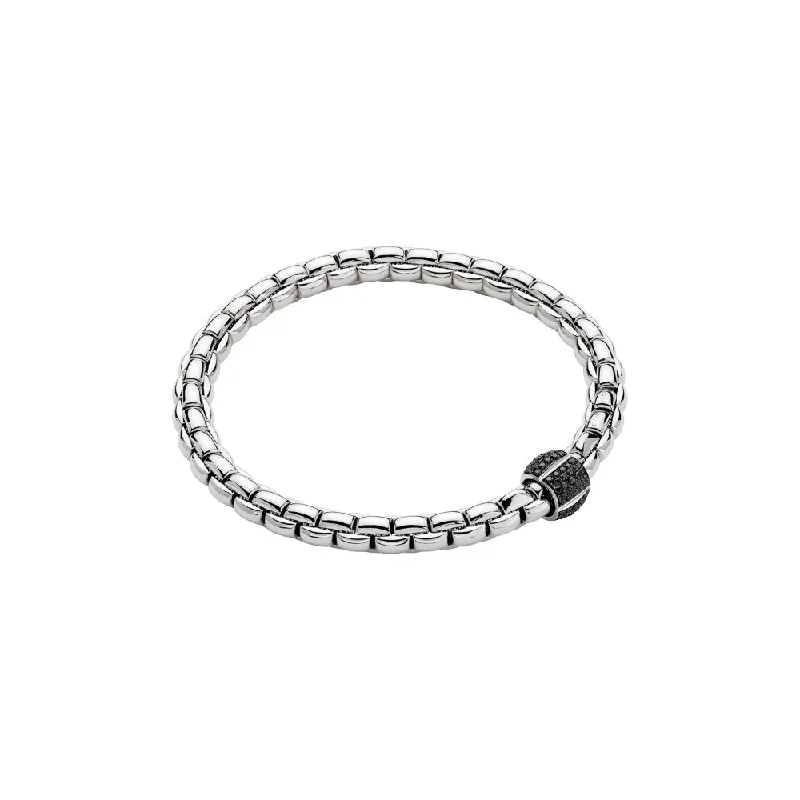 Rope Bracelets for Casual Wear-Fope Eka Flex'it Black Diamond Station Bracelet