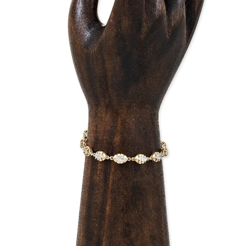 Retro Bracelets for Old-School Appeal-GRADUATED MARQUISE SOPHIA DIAMOND BRACELET